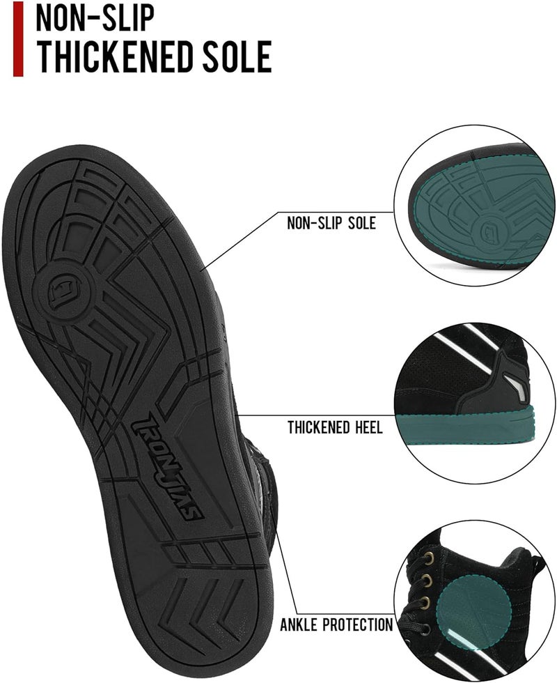 BORLENI Motorcycle Boots Street Riding Shoes Anti-Slip Outdoor Trekking Hike Work Shoes for Men - Image 4